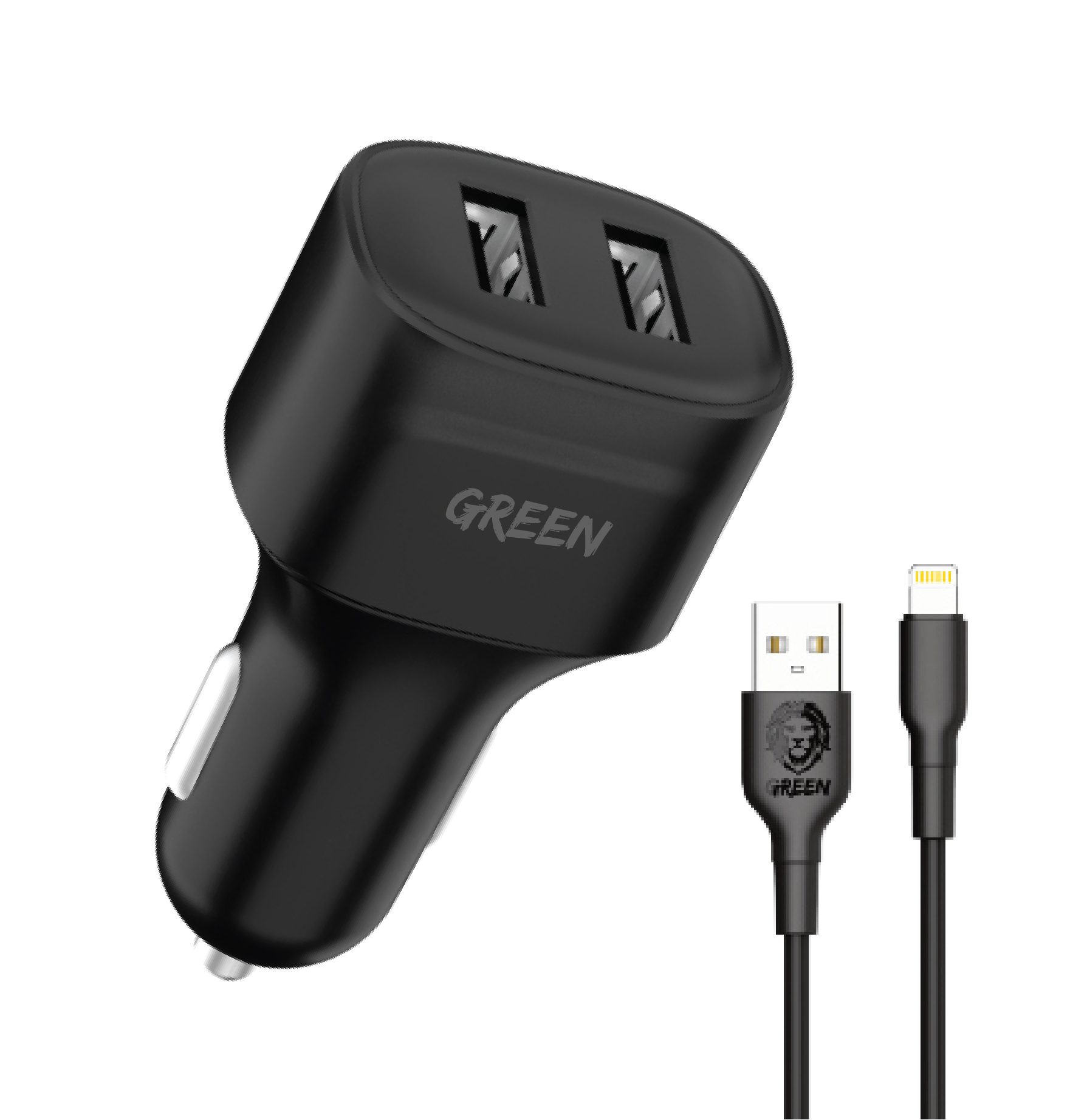 GNCC24IP6BK شارژر ماشینی دو پورت 12 وات گرین