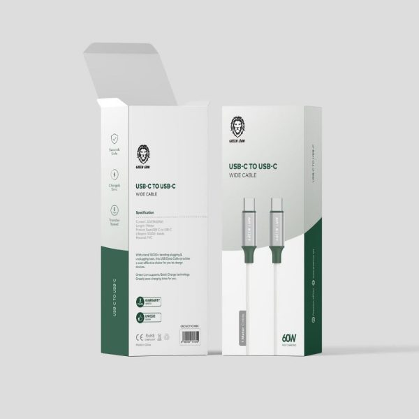 Green usb-c to usb-c wide cable