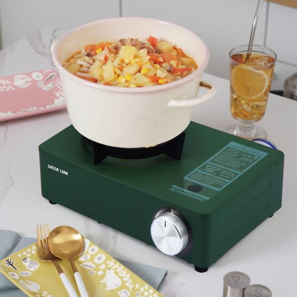 Green 3 burner mini cassette stove