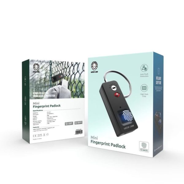 Green mini fingerprint padlock