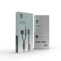 Green 2 In 1 AUX Braided Cable