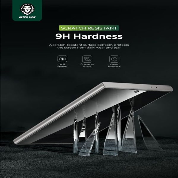 Green 9H privacy shield fingerprint unlock privacy glass s24ultra خرید