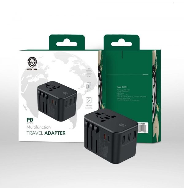 Multi-Function Travel Adapter Green
