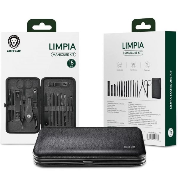 Green Limpia Manicure Kit 15 in 1
