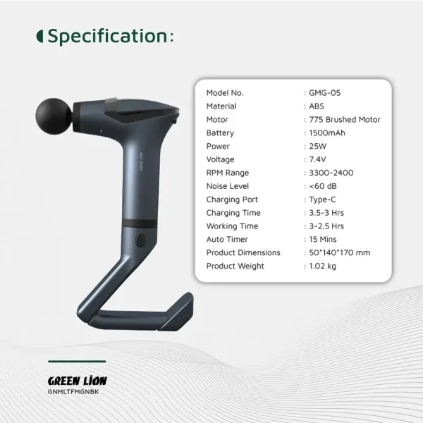 ماساژور تفنگی چندمنظوره گرین Green GMG-05 Multifunctional Massage Gun