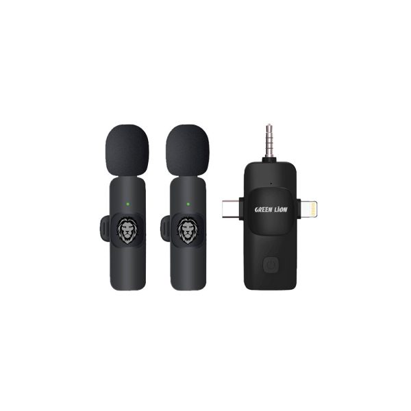 میکروفون 3در1 Type-C/Lightning/Aux گرین Green 3IN1 Microphone Type-C/Lightning/Aux