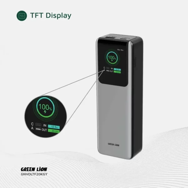 پاوربانک 20000 میلی آمپر ولتورا گرین Green Voltura 20000mAh Power Bank