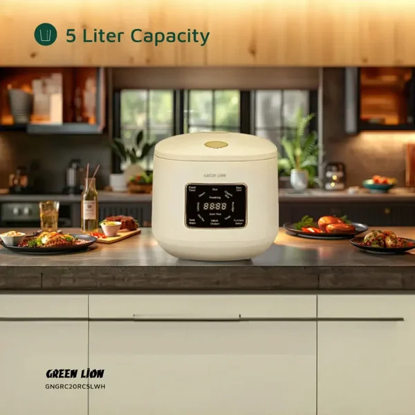 پلوپز دیجیتال 5لیتری گرین Green GRC-20 Digital Rice Cooker