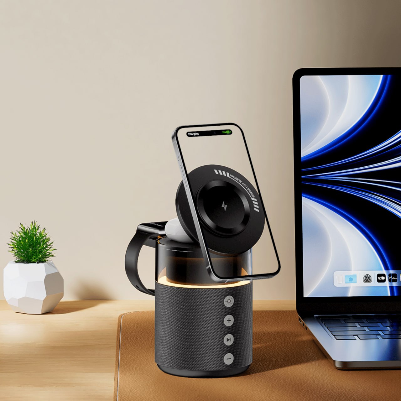 Green 5 in 1 Wireless Charger