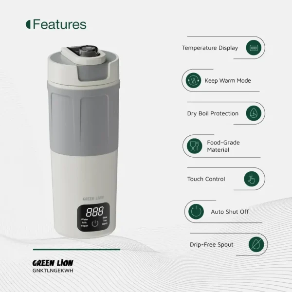 کتری برقی 600 میلی لیتری گرین Green Lion Kettle & Go Electric Kettle