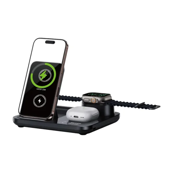 شارژر بیسیم 3کاره گرین Green Lion 3 in1 Multifunctional Wireless Charger