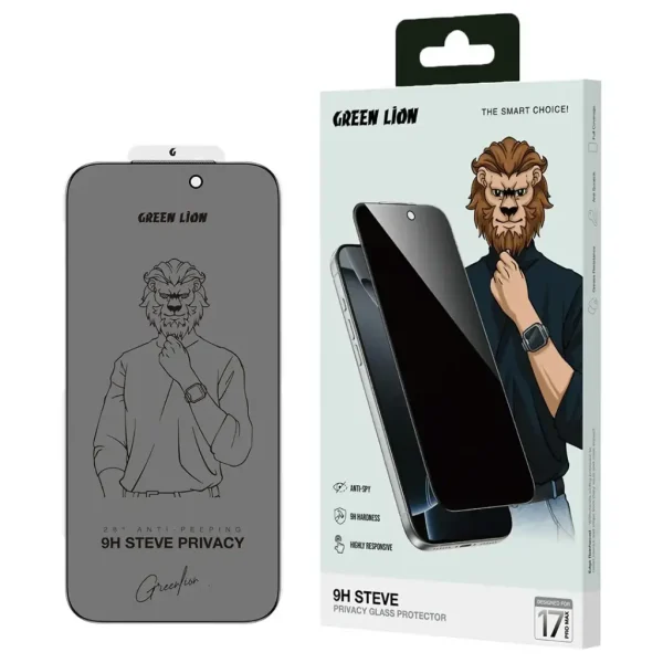 Green Lion Steve Privacy Glass for iPhone 17 Series