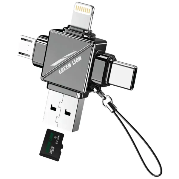 Green 4 in 1 TF Card Reader