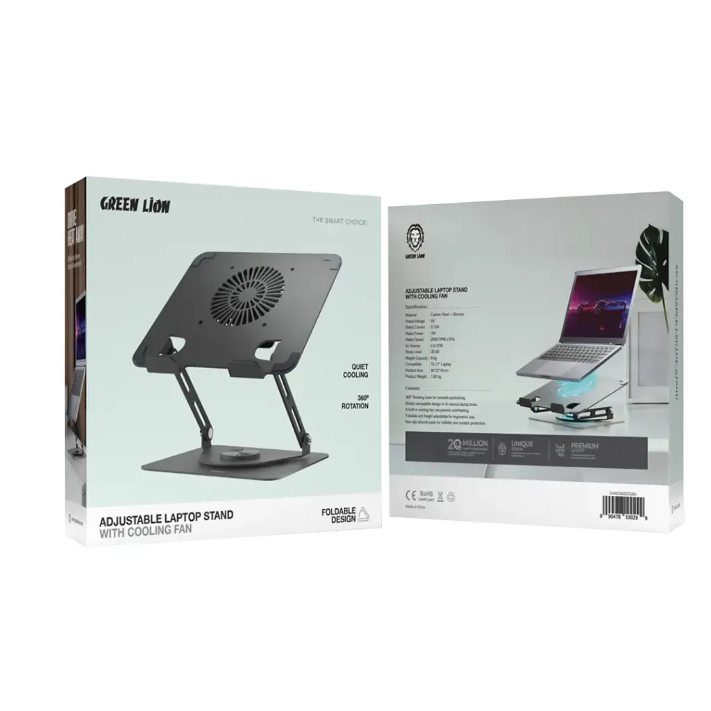 IMG_7573 Green Lion Adjustable Laptop Stand with Cooling Fan