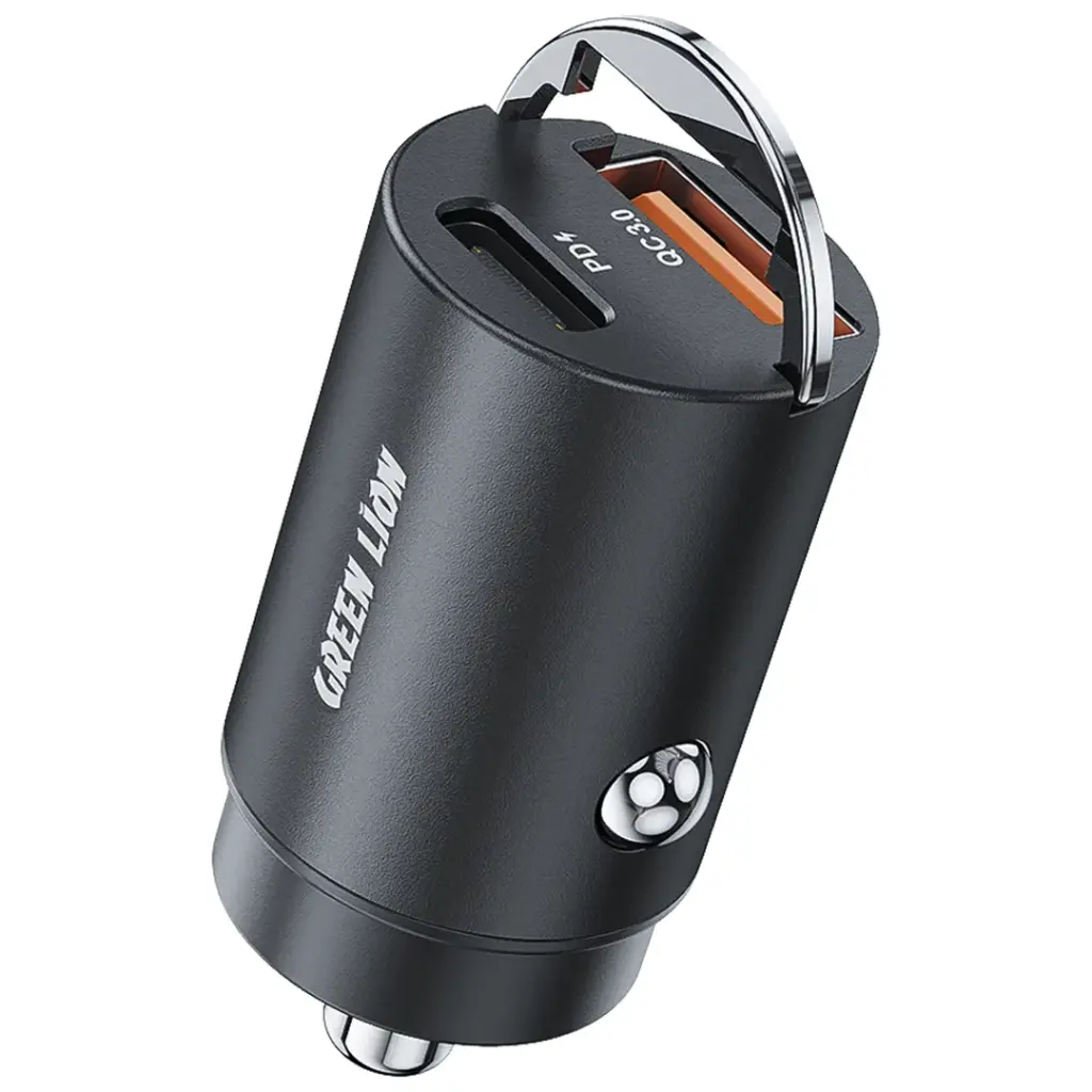 IMG_8371 شارژر فندکی خودرو دوپورت رینگ شارژ گرین Green Lion Ring Charge Dual Port Car Charger PD 36W