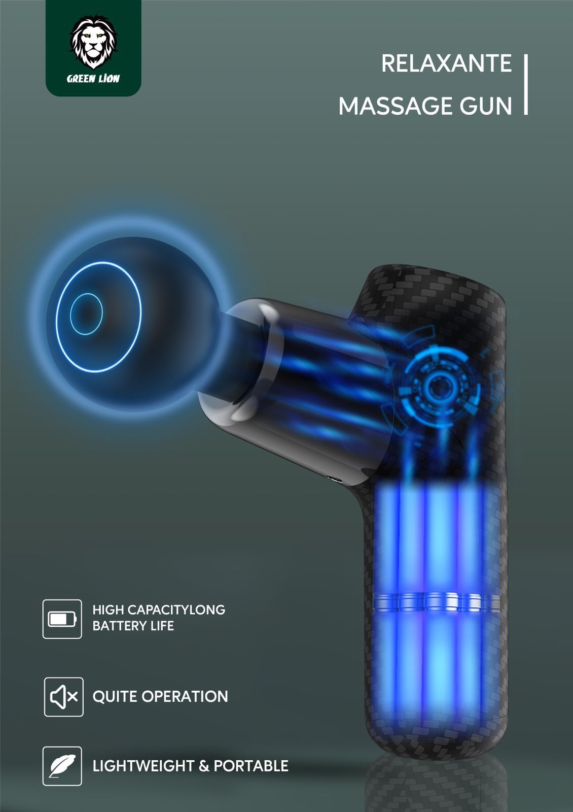 massage-gun-4 ماساژور شارژی گرین