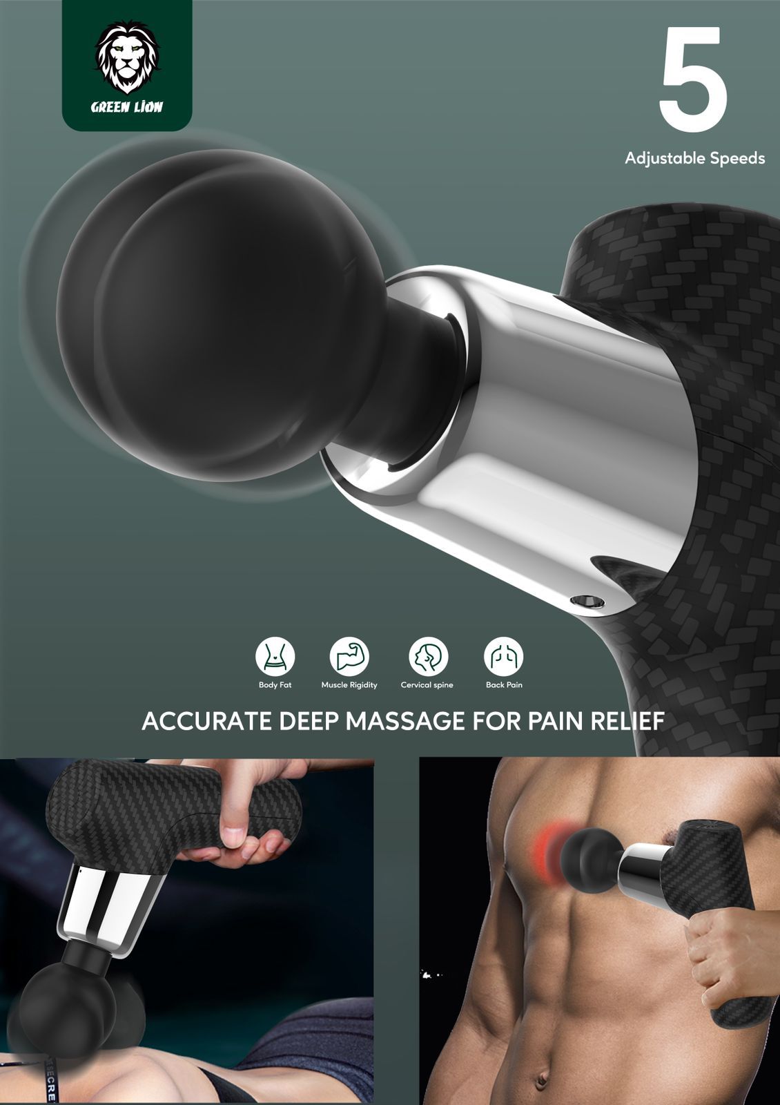 massage-gun-5 ماساژور گرین لاین