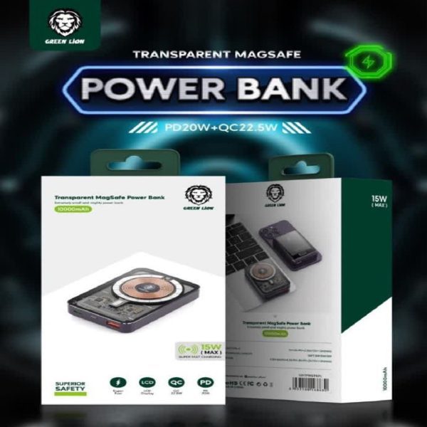 Green power bank Transparent Magsafe