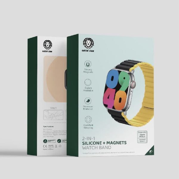 عمده Green 2-In-1 Silicone + Magnets Watch Band