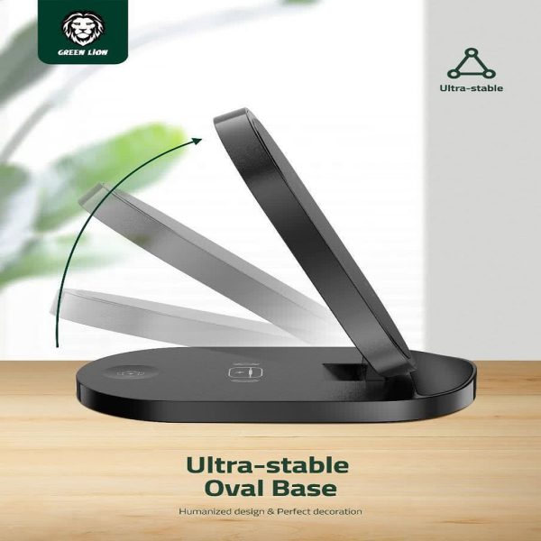 قیمت عمده پایه-شارژ-وایرلس-3در1-گرین