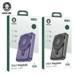 Green 10000mAh 3 In 1 MagSafe Power Bank
