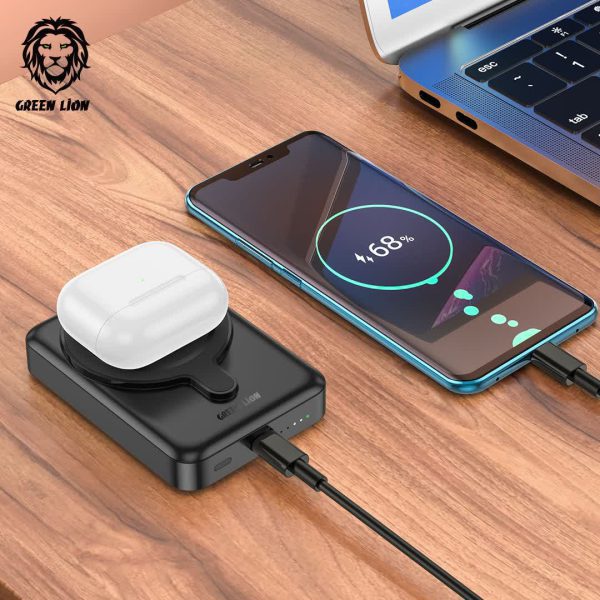 قیمت Green 10000mAh 3 In 1 MagSafe Power Bank