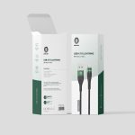 Green braided cable usb-a to lightning