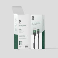 Green braided cable usb-a to lightning