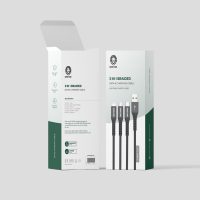 Green 3in1 braided data & charging cable