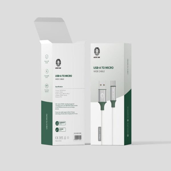 کابل USB-A به میکرو واید گرین Green pvc usb-a to micro wide cable