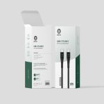 Green usb-c to usb-c cable with LED indicator