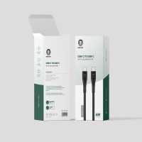 Green usb-c to usb-c cable with LED indicator