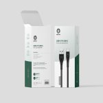 Green usb-a to usb-c cable with LED indicator