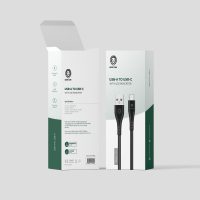 Green usb-a to usb-c cable with LED indicator