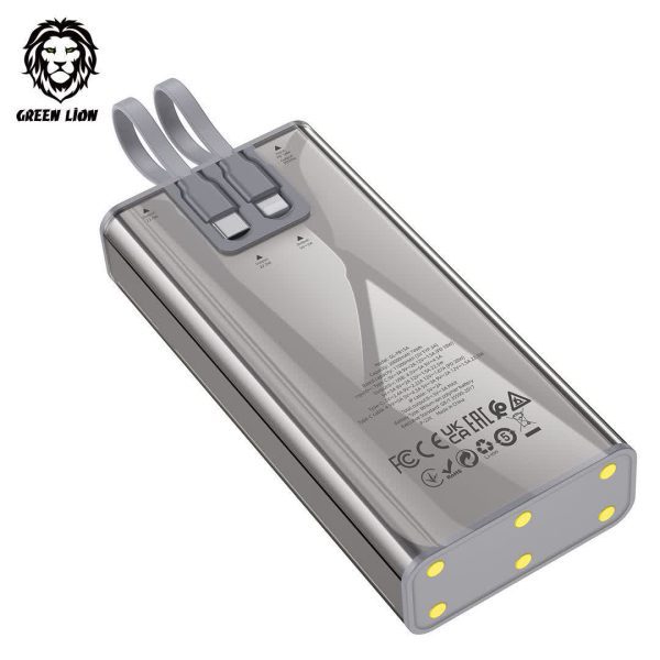 قیمت Green transparent2 with integreted cables powerbank