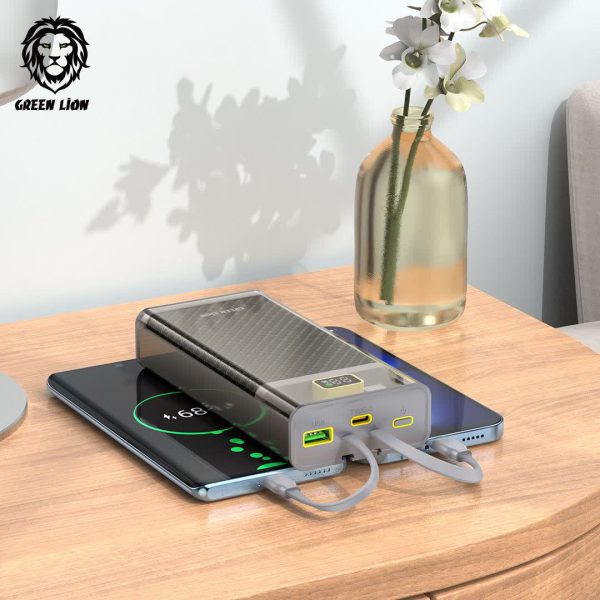 اینترنتی Green transparent2 with integreted cables powerbank