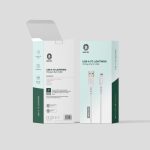 Green USB-A to lightning cable