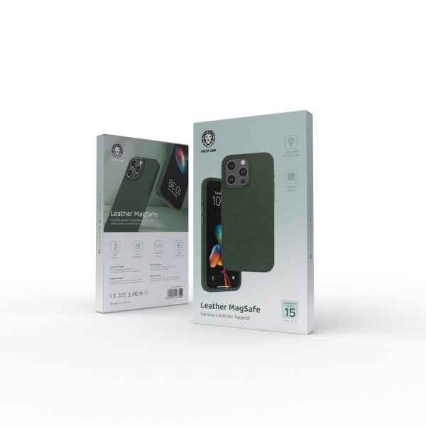 قیمت قاب مگ سیف چرمی گرین Green Leather Magsafe Case
