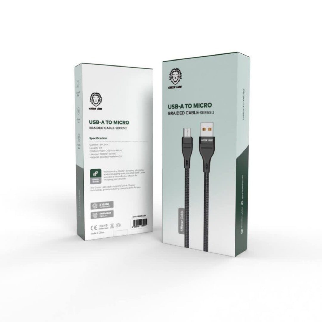 photo6936175479.webp Green usb-a to micro braided cable- series 2