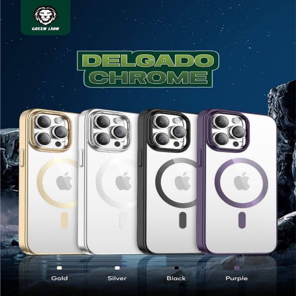 Green delgado chrome magsafe case 14/14pro/14promax