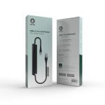 Green usb-a to lightning TPU spring cable