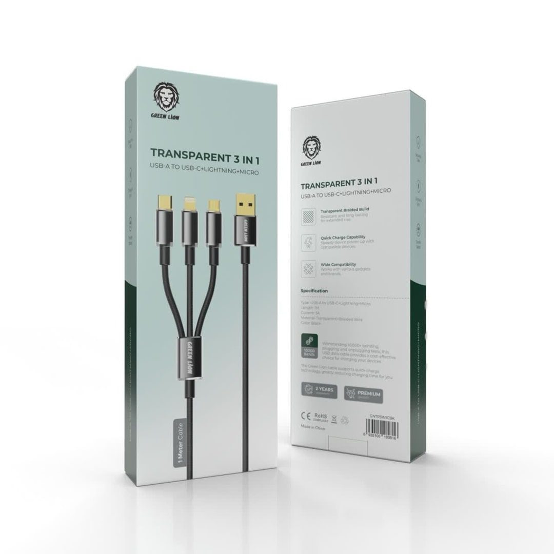 photo9069060002.webp Green transparent 3in1 usb-a to type-c+lightning+micro