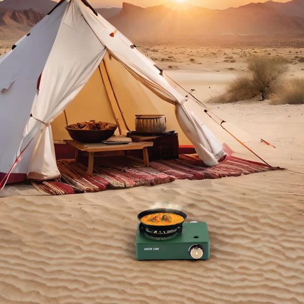 Green 4 Burnner Mini Cassette Stove