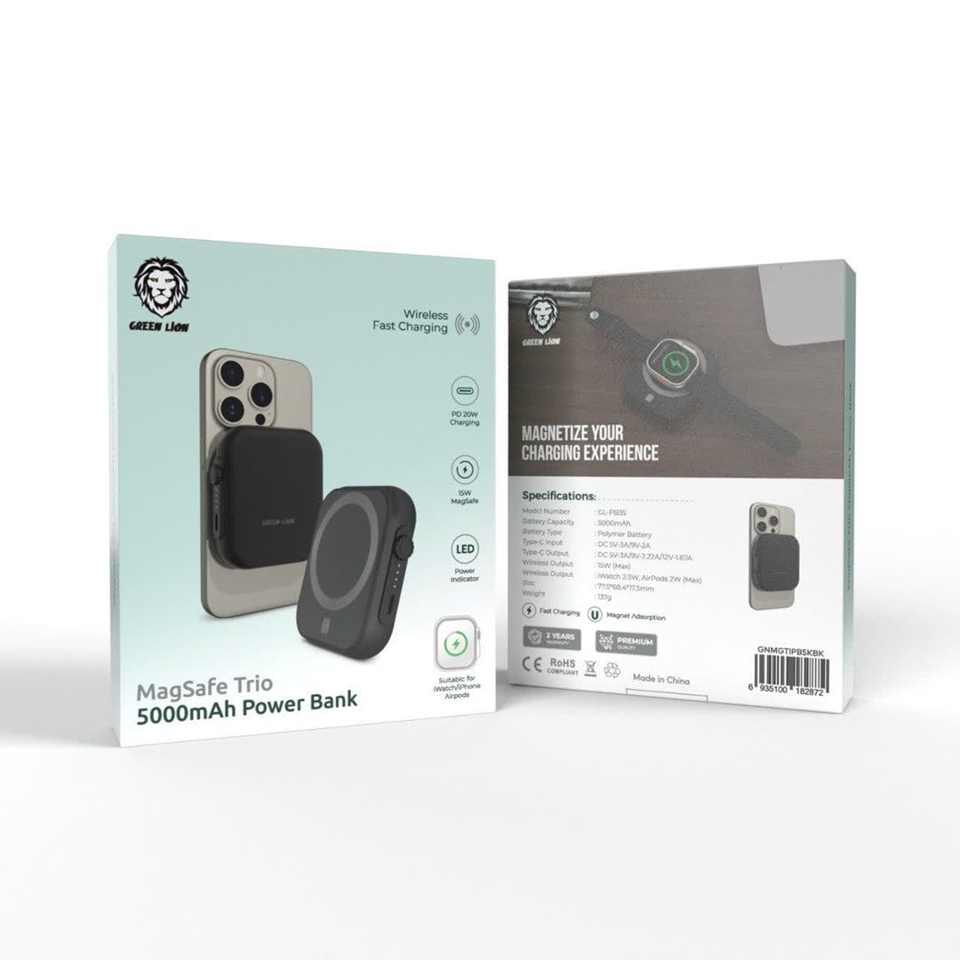 photo958983609.webp Green MagSafe Trio Power Bank 5000mAh PD 20W