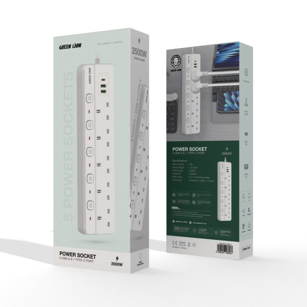 Green Power Socket 2500W GNPOWS2USBWH