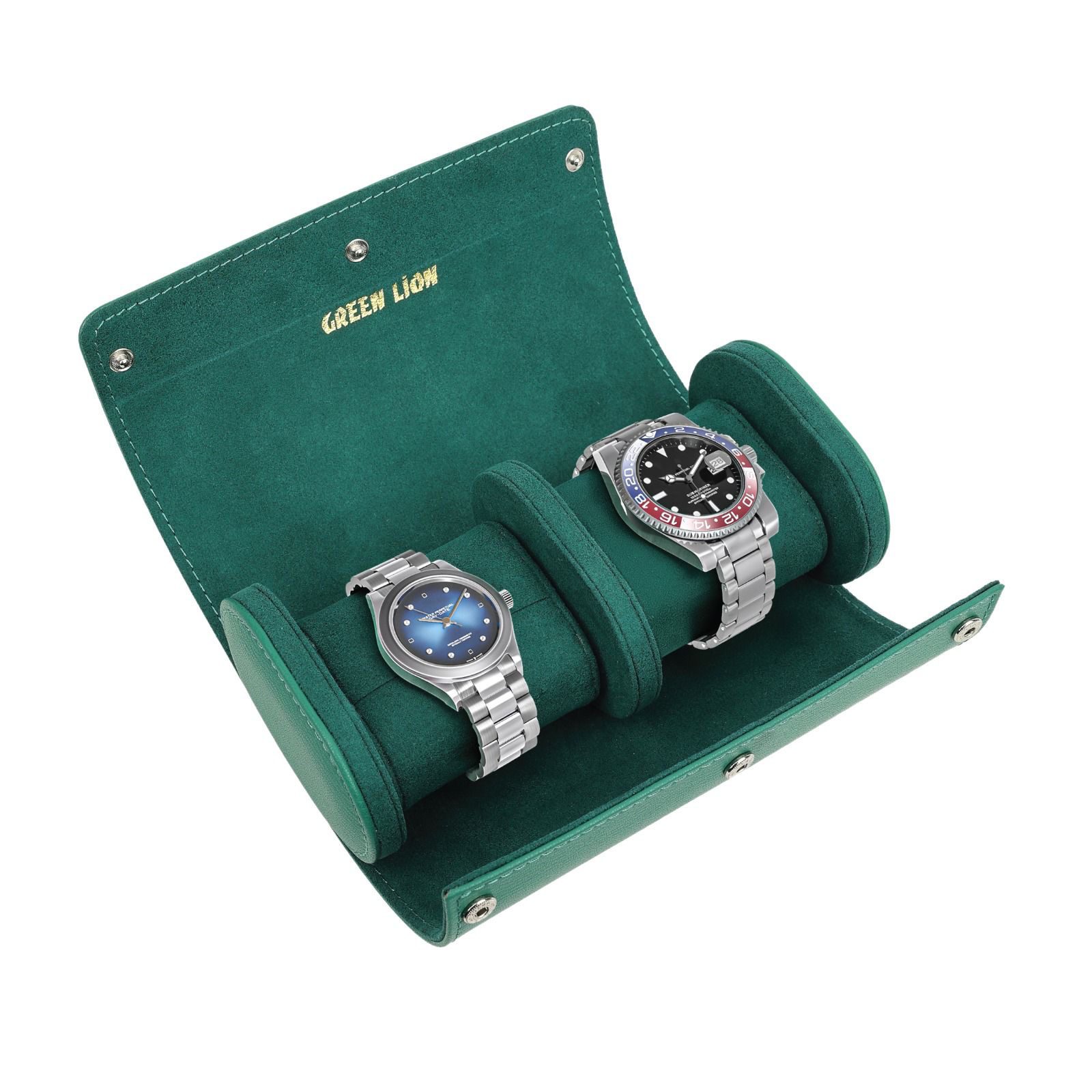 a8463411-bcbf-42a2-8a10-ed11dc3b7b7f جعبه ساعت رولکس دوتایی گرین Green Duo Watch Roll Case