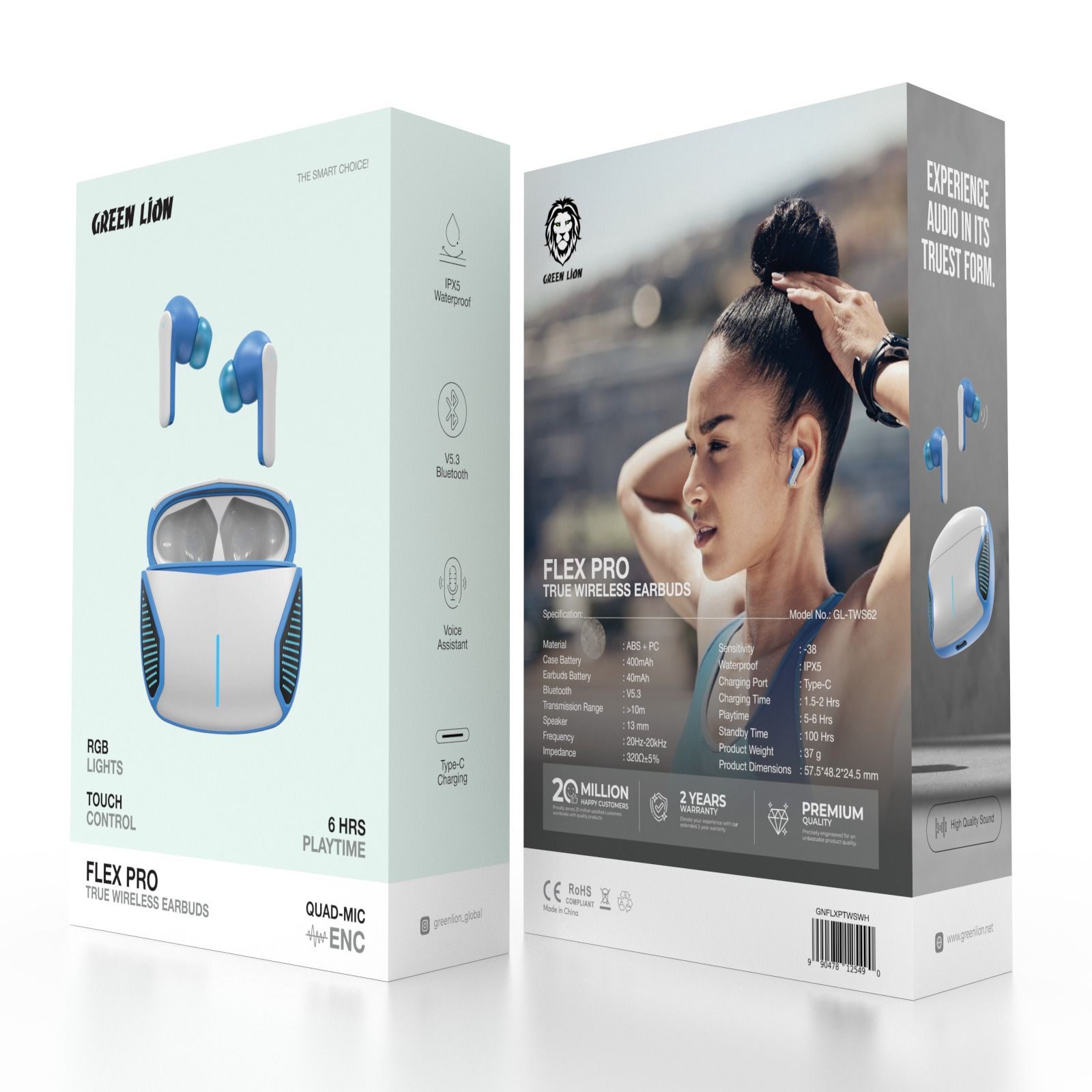 705d092d-e25c-4f6a-8f4b-8b656d418c04 Green FELEX PRO True Wireless Earbuds
