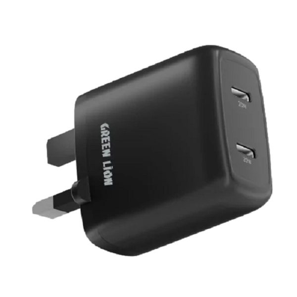 Green Dual Port USB-C Wall Charger 40W