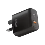 Green Dual USB Port Wall Charger PD+QC3.0 20W