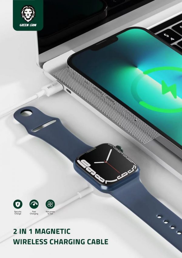 Green 2 In 1 Magnetic Wireless Charging Cable